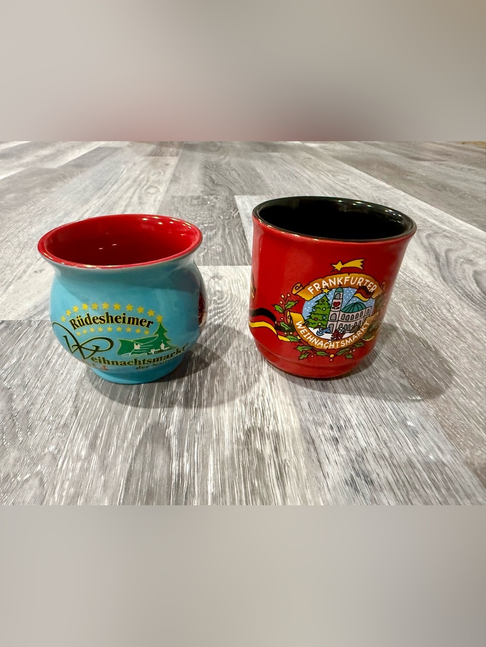 Set of 2 German Collectible Mugs German Unity and Holiday Souvenir